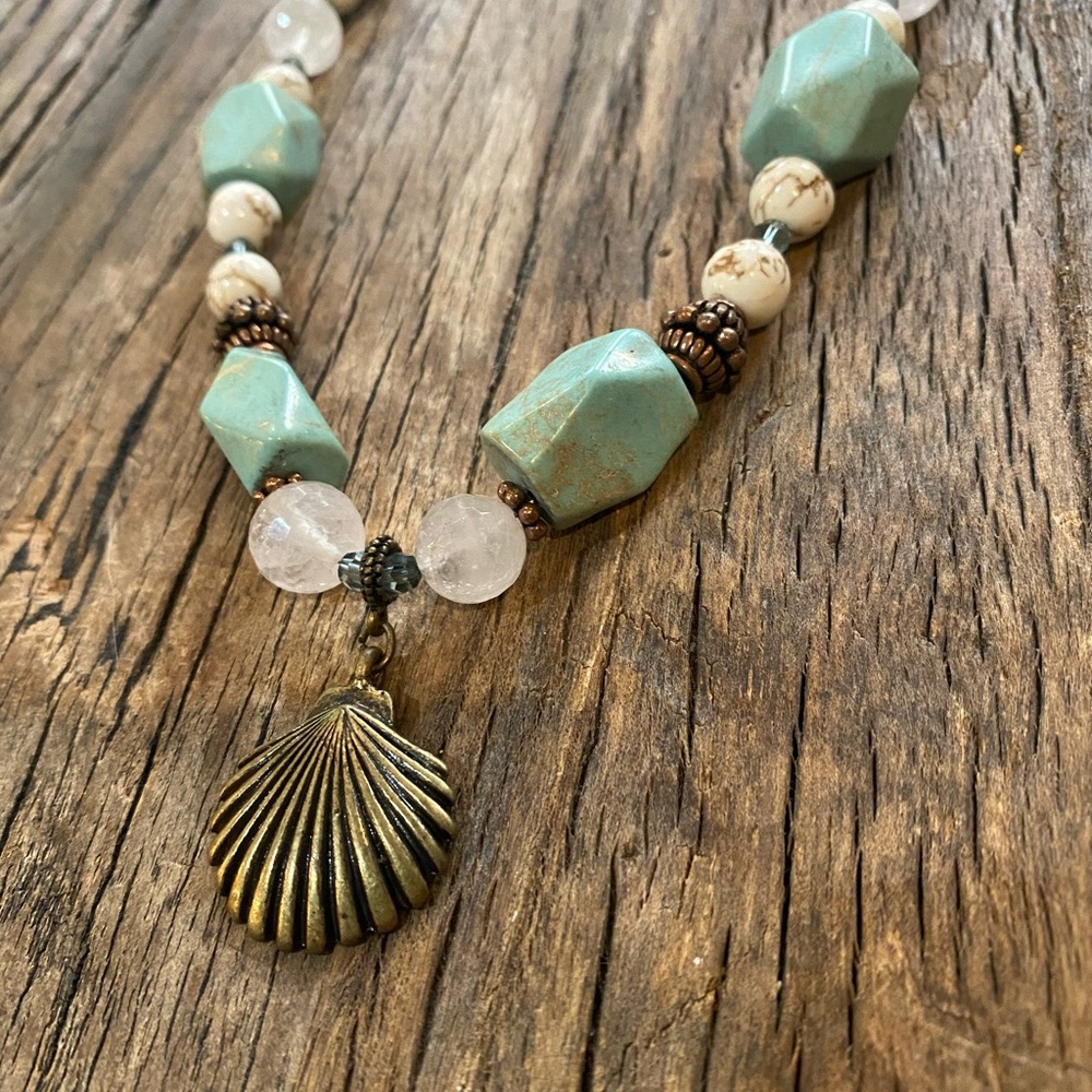New, handcrafted genuine mixed stone necklace